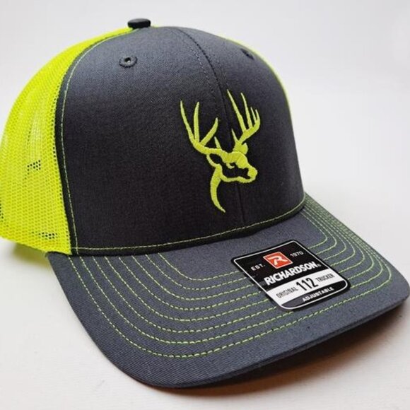 Other - Retro Deer Buck Hunting Head Richardson 112 Trucker Mesh Snapback Cap Hat Neon